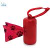 imageVoyager Reflective Dog Leash with Neoprene Handle 5 FT and Reusable Plastic Dispenser Poop Bag Holder Set for Walking and Outdoor Use Soft and Durable with ClipOn  Purple Purple DispenserLeash Dispenser Set Red