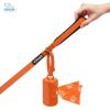 imageVoyager Reflective Dog Leash with Neoprene Handle 5 FT and Reusable Plastic Dispenser Poop Bag Holder Set for Walking and Outdoor Use Soft and Durable with ClipOn  Purple Purple DispenserLeash Dispenser Set Orange