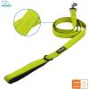 imageVoyager Reflective Dog Leash with Neoprene Handle 5 FT and Reusable Plastic Dispenser Poop Bag Holder Set for Walking and Outdoor Use Soft and Durable with ClipOn  Purple Purple DispenserLeash Dispenser Set Lime Green