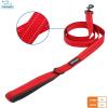 imageVoyager Reflective Dog Leash with Neoprene Handle 5 FT and Reusable Plastic Dispenser Poop Bag Holder Set for Walking and Outdoor Use Soft and Durable with ClipOn  Purple Purple DispenserLeash Dispenser Set Red