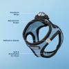 imageVoyager StepIn Air Dog Harness  All Weather Mesh Reflective No Pull Harness for Small Medium Dogs Cats  Secure with Hook ampamp Loop Fastener Buckle Double DRings  RedBlack Trim LHarness Baby BlueBlack Trim