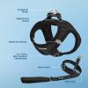 imageVoyager Stepin Plush Dog Harness  Soft Plush Step in Vest Harness and Reflective Dog 5 ft Leash Combo with Neoprene Handle for Small and Medium Dogs by Best Pet Supplies Set Black Plush SHarness Leash Set Black Plush