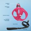 imageVoyager Stepin Plush Dog Harness  Soft Plush Step in Vest Harness and Reflective Dog 5 ft Leash Combo with Neoprene Handle for Small and Medium Dogs by Best Pet Supplies Set Black Plush SHarness Leash Set Fuchsia Corduroy