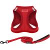 imageVoyager Stepin Plush Dog Harness  Soft Plush Step in Vest Harness and Reflective Dog 5 ft Leash Combo with Neoprene Handle for Small and Medium Dogs by Best Pet Supplies Set Black Plush SHarness Leash Set Red Corduroy