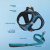 imageVoyager Stepin Plush Dog Harness  Soft Plush Step in Vest Harness and Reflective Dog 5 ft Leash Combo with Neoprene Handle for Small and Medium Dogs by Best Pet Supplies Set Black Plush SHarness Leash Set Turquoise Plush