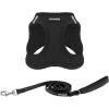 imageVoyager Stepin Plush Dog Harness  Soft Plush Step in Vest Harness and Reflective Dog 5 ft Leash Combo with Neoprene Handle for Small and Medium Dogs by Best Pet Supplies Set Black Plush SHarness Leash Set Black Plush