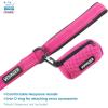 imageVoyager Stepin Plush Dog Harness  Soft Plush Step in Vest Harness and Reflective Dog 5 ft Leash Combo with Neoprene Handle for Small and Medium Dogs by Best Pet Supplies Set Black Plush SHarness Leash Set Red Rose Plush
