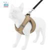 imageVoyager Stepin Plush Dog Harness  Soft Plush Step in Vest Harness and Reflective Dog 5 ft Leash Combo with Neoprene Handle for Small and Medium Dogs by Best Pet Supplies Set Black Plush SHarness Leash Set Latte Suede