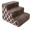 imageBest Pet Supplies Dog Stairs ampamp Steps  Foam Steps for Small Dogs ampamp Cats NonSlip Indoor Balanced Pet Step Support Dog Ramp No Assembly Brown Linen Foldable 2Step 12inch HeightBrown Lattice Print