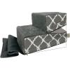 imageBest Pet Supplies Foldable Pet Stairs Cover for Foam Dog Ramps Replacement Slip with NonSlip Step Surface Plush and Soft Fabric Provides Paw Traction and Stability  Gray Lattice 2StepGray Lattice Print