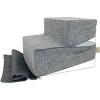 imageBest Pet Supplies Foldable Pet Stairs Cover for Foam Dog Ramps Replacement Slip with NonSlip Step Surface Plush and Soft Fabric Provides Paw Traction and Stability  Gray Lattice 2StepGray Linen