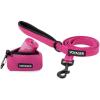 imageVoyager Reflective Dog Leash with Neoprene Handle 5 FT and Reusable Mesh Dispenser Poop Bag Holder Set for Travel Walking Park and Outdoor Use Soft and Durable with ClipOn  TurquoiseFuchsia Dispenser