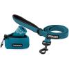 imageVoyager Reflective Dog Leash with Neoprene Handle 5 FT and Reusable Mesh Dispenser Poop Bag Holder Set for Travel Walking Park and Outdoor Use Soft and Durable with ClipOn  TurquoiseTurquoise