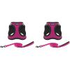 imageVoyager Stepin Plush Dog Harness  Soft Plush Step in Vest Harness and Reflective Dog 5 ft Leash Combo with Neoprene Handle for Small and Medium Dogs by Best Pet Supplies Set Black Plush SHarness Leash Set Red Rose Plush
