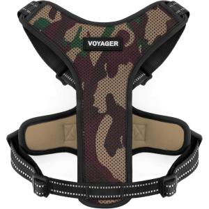 imageAir Frontier Mesh Dog Harness with and Reflective Dog Leash Set Reflective Stitching and Lightweight Breathable NoPull Design Adjustable Neck and Chest Straps for Small to Large Breeds  BUW MHarness Camo Mesh