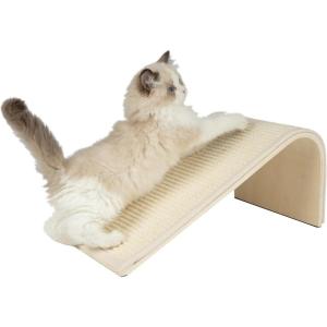 imageBest Pet Supplies Corrugated Cardboard Cat Scratcher Refill Pads Lounger and Fun Interactive Scratching Boards Claw Safe Durable Natural Recycled Materials Supports Active Play  DropletRamp Cream