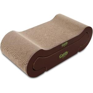 imageBest Pet Supplies Corrugated Cardboard Cat Scratcher Refill Pads Lounger and Fun Interactive Scratching Boards Claw Safe Durable Natural Recycled Materials Supports Active Play  DropletLounger I