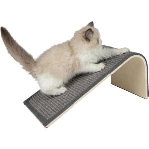 imageBest Pet Supplies Corrugated Cardboard Cat Scratcher Refill Pads Lounger and Fun Interactive Scratching Boards Claw Safe Durable Natural Recycled Materials Supports Active Play  DropletRamp Gray