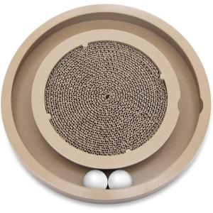 imageBest Pet Supplies Corrugated Cardboard Cat Scratcher Refill Pads Lounger and Fun Interactive Scratching Boards Claw Safe Durable Natural Recycled Materials Supports Active Play  DropletScratch  Spin