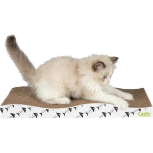 imageBest Pet Supplies Corrugated Cardboard Cat Scratcher Refill Pads Lounger and Fun Interactive Scratching Boards Claw Safe Durable Natural Recycled Materials Supports Active Play  DropletWave 2 Pack