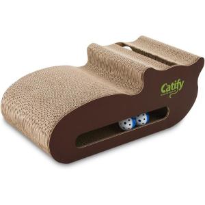 imageBest Pet Supplies Corrugated Cardboard Cat Scratcher Refill Pads Lounger and Fun Interactive Scratching Boards Claw Safe Durable Natural Recycled Materials Supports Active Play  DropletCatShape