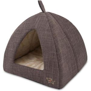 imageBest Pet Supplies Dog Pet Booster Seat Dog Car Seats for Small Dogs ampamp Medium Dogs Soft Plush Cushion with Comfortable Bedding Secure Straps and Tall Pillow BlacBrown Linen