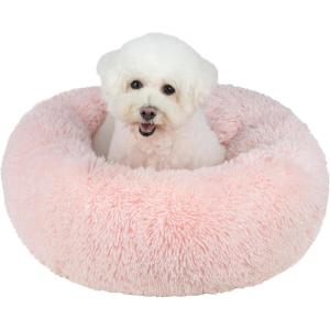 imageBest Pet Supplies Dog Pet Booster Seat Dog Car Seats for Small Dogs ampamp Medium Dogs Soft Plush Cushion with Comfortable Bedding Secure Straps and Tall Pillow BlacCalming Bed Pink