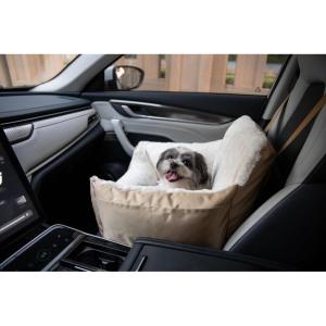 imageBest Pet Supplies Dog Pet Booster Seat Dog Car Seats for Small Dogs ampamp Medium Dogs Soft Plush Cushion with Comfortable Bedding Secure Straps and Tall Pillow BlacBooster Brown