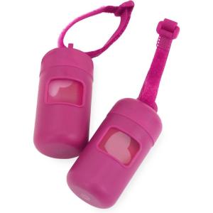 imageBest Pet Supplies Dog Poop Bag Holder Leash Attachment with 30 Bags Reusable Dispenser for Travel Walking Park and Outdoor Use Durable with ClipOn  Fuchsia Pack of 2Fuchsia Plastic