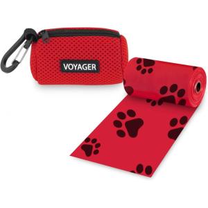 imageBest Pet Supplies Dog Poop Bag Holder Leash Attachment with 30 Bags Reusable Dispenser for Travel Walking Park and Outdoor Use Durable with ClipOn  Fuchsia Pack of 2Red Mesh