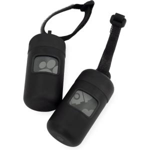 imageBest Pet Supplies Dog Poop Bag Holder Leash Attachment with 30 Bags Reusable Dispenser for Travel Walking Park and Outdoor Use Durable with ClipOn  Fuchsia Pack of 2Black Plastic