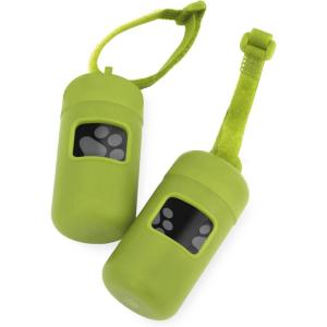 imageBest Pet Supplies Dog Poop Bag Holder Leash Attachment with 30 Bags Reusable Dispenser for Travel Walking Park and Outdoor Use Durable with ClipOn  Fuchsia Pack of 2Lime Green Plastic