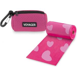 imageBest Pet Supplies Dog Poop Bag Holder Leash Attachment with 30 Bags Reusable Dispenser for Travel Walking Park and Outdoor Use Durable with ClipOn  Fuchsia Pack of 2Fuchsia Mesh
