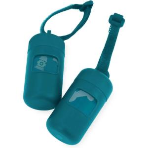 imageBest Pet Supplies Dog Poop Bag Holder Leash Attachment with 30 Bags Reusable Dispenser for Travel Walking Park and Outdoor Use Durable with ClipOn  Fuchsia Pack of 2Turquoise Plastic