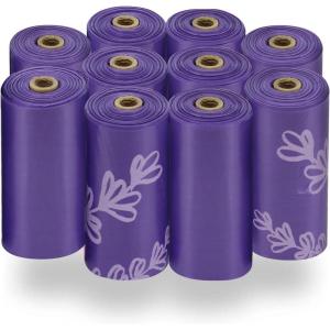 imageBest Pet Supplies Dog Poop Bags 150 Bags for Waste Refuse Cleanup Doggy Roll Replacements for Outdoor Puppy Walking and Travel Leak Proof and Tear Resistant Thick Plastic  Pink HeartPurple Lavender Scented