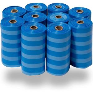 imageBest Pet Supplies Dog Poop Bags 150 Bags for Waste Refuse Cleanup Doggy Roll Replacements for Outdoor Puppy Walking and Travel Leak Proof and Tear Resistant Thick Plastic  Pink HeartBlue Strips