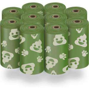imageBest Pet Supplies Dog Poop Bags 150 Bags for Waste Refuse Cleanup Doggy Roll Replacements for Outdoor Puppy Walking and Travel Leak Proof and Tear Resistant Thick Plastic  Pink HeartGreen with Poop Emoji