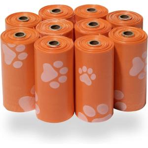 imageBest Pet Supplies Dog Poop Bags 150 Bags for Waste Refuse Cleanup Doggy Roll Replacements for Outdoor Puppy Walking and Travel Leak Proof and Tear Resistant Thick Plastic  Pink HeartOrange