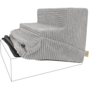 imageBest Pet Supplies Foam Pet Steps Cover for Small Dogs and Cats Portable Ramp Stairs for Couch Sofa and High Bed Climbing Cover Only  Sand 5Step H 225quot Cover OnlyGray