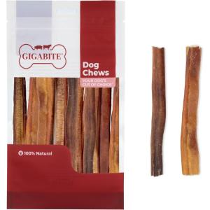 imageBest Pet Supplies GigaBite 6 Inch Bully Skin Spiral Sticks 1 Pound Beef Pizzle Dog TreatHalfCut 6Inch