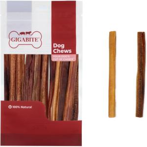 imageBest Pet Supplies GigaBite 6 Inch Bully Skin Spiral Sticks 1 Pound Beef Pizzle Dog TreatHalfCut Medium 6
