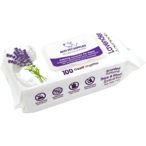 imageBest Pet Supplies Pet Wipes for Dogs  Dog Wipes Cleaning Deodorizing for Coats Ears Paws  Refreshing Cucumber 100 CountCalming Lavender