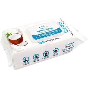imageBest Pet Supplies Pet Wipes for Dogs  Dog Wipes Cleaning Deodorizing for Coats Ears Paws  Refreshing Cucumber 100 CountMoisturizing Coconut