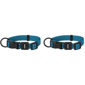 imageBest Pet Supplies Reflective Dog Collar with Adjustable Length HeavyDuty Buckle and Strong Leash DRing Training Walking Jogging Accessory for Small Medium and Large Breeds  Baby Blue MTurquoise
