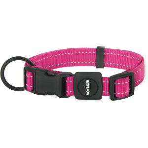 imageBest Pet Supplies Reflective Dog Collar with Adjustable Length HeavyDuty Buckle and Strong Leash DRing Training Walking Jogging Accessory for Small Medium and Large Breeds  Baby Blue MCollar Fuchsia
