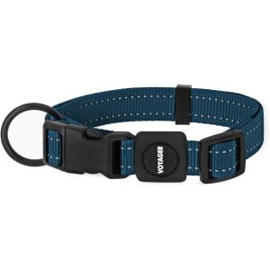 imageBest Pet Supplies Reflective Dog Collar with Adjustable Length HeavyDuty Buckle and Strong Leash DRing Training Walking Jogging Accessory for Small Medium and Large Breeds  Baby Blue MCollar Blue