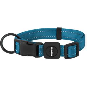 imageBest Pet Supplies Reflective Dog Collar with Adjustable Length HeavyDuty Buckle and Strong Leash DRing Training Walking Jogging Accessory for Small Medium and Large Breeds  Baby Blue MCollar Turquoise