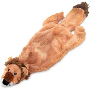 imageBest Pet Supplies Tough Dog Toys for Aggressive Chewers  Squeaky Dog Toys NonToxic Spiky Ball for Dental Health Interactive Toy Orange L35quotBrownLion