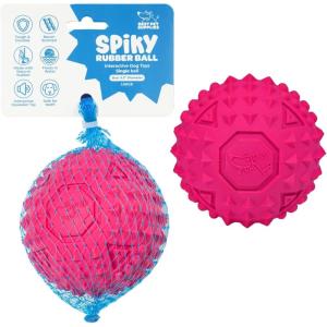imageBest Pet Supplies Tough Dog Toys for Aggressive Chewers  Squeaky Dog Toys NonToxic Spiky Ball for Dental Health Interactive Toy Orange L35quotFuchsia