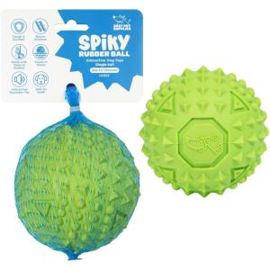 imageBest Pet Supplies Tough Dog Toys for Aggressive Chewers  Squeaky Dog Toys NonToxic Spiky Ball for Dental Health Interactive Toy Orange L35quotGreen